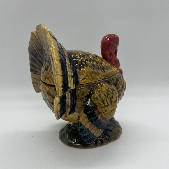 Vintage Napcoware Turkey Candle Holder Covered Dish Set Thanksgiving Table Decor - Picture 8 of 16